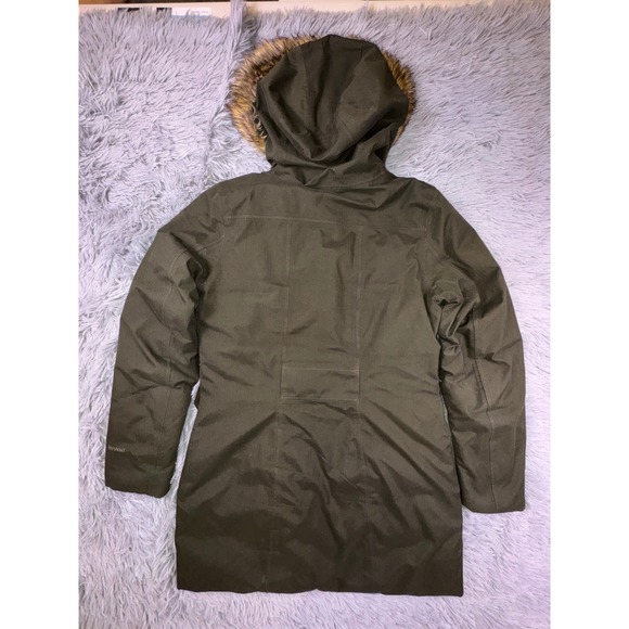 The North Face Winter Coat Women's Small Arctic ii Parka 550 Down Green Fur Hood - Picture 14 of 16